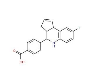 4-(8-Fluoro-3a,4,5,9b-tetrahydro-3H-cyclopenta-[c]quinolin-4-yl)-benzoic acid (CAS 436811-07-3) - chemical structure image