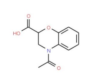4-acetyl-3,4-dihydro-2H-1,4-benzoxazine-2-carboxylic acid (CAS 92288-75-0) - chemical structure image