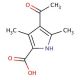 4-Acetyl-3,5-dimethyl-2-pyrrolecarboxylic acid (CAS 2386-28-9) - chemical structure image