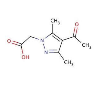 (4-Acetyl-3,5-dimethyl-pyrazol-1-yl)-acetic acid (CAS 890092-87-2) - chemical structure image