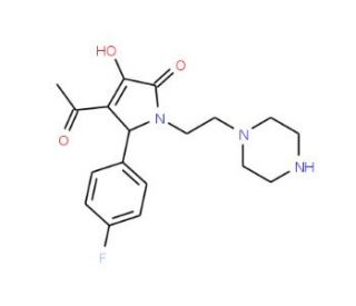 4-Acetyl-5-(4-fluoro-phenyl)-3-hydroxy-1-(2-pipezin-1-yl-ethyl)-1,5-dihydro-pyrrol-2-one - chemical structure image