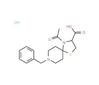4-Acetyl-8-benzyl-1-thia-4,8-diazaspiro[4.5]-decane-3-carboxylic acid hydrochloride (CAS 1030253-99-6) - chemical structure i