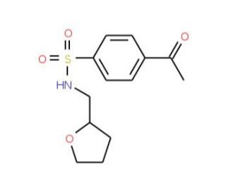 4-acetyl-N-(tetrahydrofuran-2-ylmethyl)benzenesulfonamide - chemical structure image