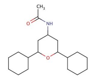4-Acetylamino-2,6-dicyclohexyl-tetrahydropyrane (CAS 1007233-16-0) - chemical structure image