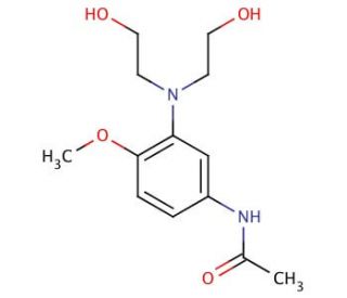 4-Acetylamino-2-(bis(2-hydroxyethyl)amino)anisole (CAS 24530-67-4) - chemical structure image