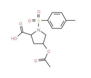 4-(acetyloxy)-1-[(4-methylbenzene)sulfonyl]pyrrolidine-2-carboxylic acid - chemical structure image