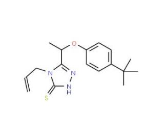 4-Allyl-5-[1-(4-tert-butylphenoxy)ethyl]-4H-1,2,4-triazole-3-thiol - chemical structure image