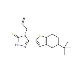 4-allyl-5-(5-tert-butyl-4,5,6,7-tetrahydro-1-benzothien-2-yl)-4H-1,2,4-triazole-3-thiol - chemical structure image