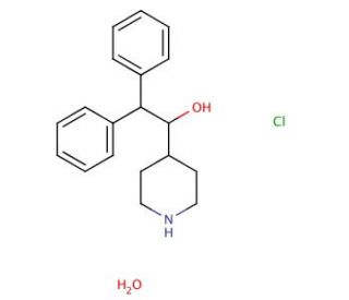 4-(alpha, alpha diphenyl) Piperidine methanol hydrochloride monohydrate (CAS 887589-04-0) - chemical structure image