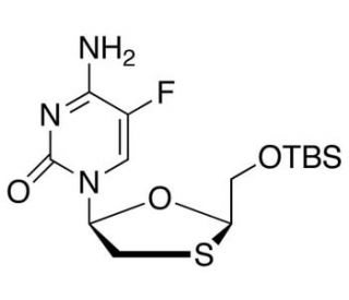 4-Amino-1-((2R,5S)-2-((TBDMS-oxy)methyl)-1,3-oxathiolan-5-yl)-5-fluoropyrimidin-2(1H)-one - chemical structure image