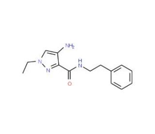 4-Amino-1-ethyl-1H-pyrazole-3-carboxylic acid phenethyl-amide - chemical structure image