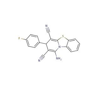 4-Amino-2-(4-fluoro-phenyl)-2H-9-thia-4a-aza-fluorene-1,3-dicarbonitrile - chemical structure image