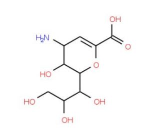 4-Amino-2,6-anhydro-3,4-dideoxy-D-glycero-D-galacto-non-2-enoic Acid (CAS 263155-12-0) - chemical structure image