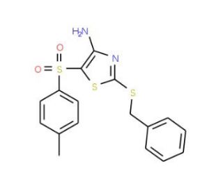4-Amino-2-benzylthio-5-tosylthiazole (CAS 117420-86-7) - chemical structure image