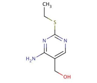 4-Amino-2-(ethylthio)-5-(hydroxymethyl)pyrimidine (CAS 98432-26-9) - chemical structure image