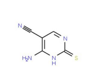 4-amino-2-mercaptopyrimidine-5-carbonitrile (CAS 16462-26-3) - chemical structure image