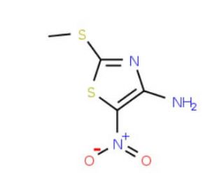 4-Amino-2-methylthio-5-nitrothiazole (CAS 127346-42-3) - chemical structure image