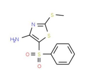 4-Amino-2-methylthio-5-(phenylsulfonyl)thiazole (CAS 117420-80-1) - chemical structure image