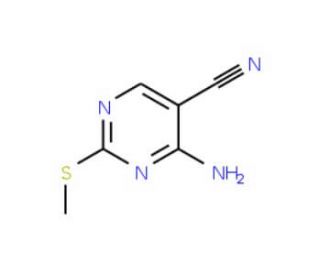 4-Amino-2-(methylthio)pyrimidine-5-carbonitrile (CAS 770-30-9) - chemical structure image