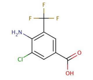 4-Amino-3-chloro-5-(trifluoromethyl)benzoic Acid - chemical structure image