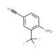 4-Amino-3-(trifluoromethyl)benzonitrile (CAS 327-74-2) - chemical structure image