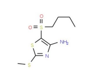 4-Amino-5-butylsulfonyl-2-methylthiothiazole (CAS 117420-87-8) - chemical structure image