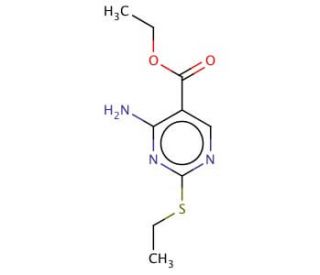 4-Amino-5-carbethoxy-2-ethylmercaptopyrimidine (CAS 778-97-2) - chemical structure image