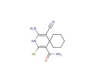 4-amino-5-cyano-2-mercapto-3-azaspiro[5.5]undeca-1,4-diene-1-carboxamide - chemical structure image