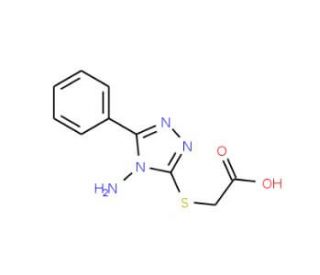 [(4-Amino-5-phenyl-4H-1,2,4-triazol-3-yl)thio]-acetic acid (CAS 114402-22-1) - chemical structure image