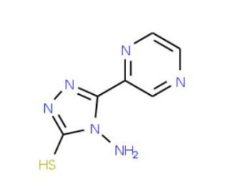 4-amino-5-pyrazin-2-yl-4H-1,2,4-triazole-3-thiol - chemical structure image