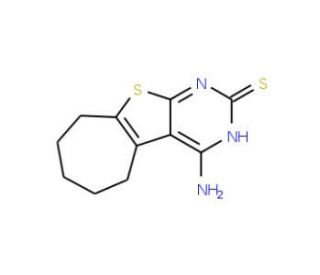 4-Amino-6,7,8,9-tetrahydro-5H-10-thia-1,3-diaza-benzo[a]azulene-2-thiol - chemical structure image