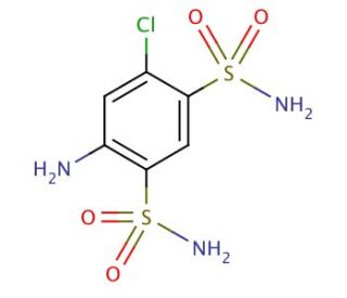 4-Amino-6-chloro-1,3-benzenedisulfonamide (CAS 121-30-2) - chemical structure image
