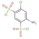 4-Amino-6-chloro-1,3-benzenedisulfonyl chloride (CAS 671-89-6) - chemical structure image