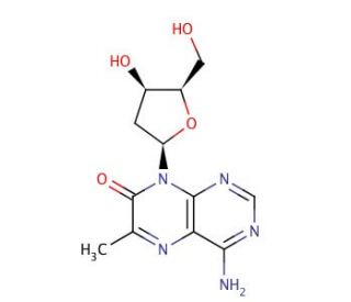 4-Amino-6-methyl-8-(2-deoxy-&beta;-D-ribofuranosyl)-7(8H)-pteridone (CAS 195442-55-8) - chemical structure image