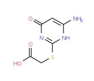 (4-Amino-6-oxo-1,6-dihydro-pyrimidin-2-yl-sulfanyl)-acetic acid - chemical structure image