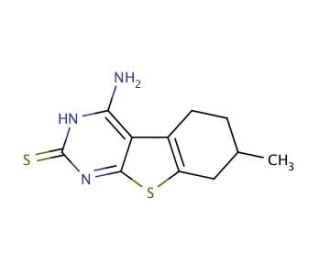 4-Amino-7-methyl-5,6,7,8-tetrahydro-benzo[4,5]thieno[2,3-d]pyrimidine-2-thiol - chemical structure image