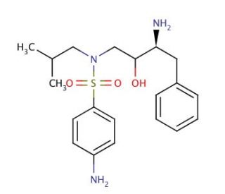 4-Amino-N-((2R,3S)-3-amino-2-hydroxy-4-phenylbutyl)-N-isobutylbenzenesulfonamide (CAS 169280-56-2) - chemical structure image