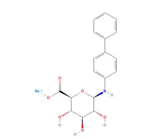 4-Aminobiphenyl &beta;-D-Glucuronide Sodium Salt (CAS 116490-30-3) - chemical structure image