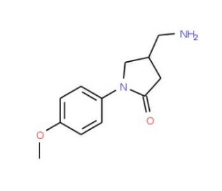 4-Aminomethyl-1-(4-methoxy-phenyl)-pyrrolidin-2-one (CAS 148436-13-9) - chemical structure image