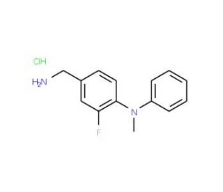 4-(aminomethyl)-2-fluoro-N-methyl-N-phenylaniline hydrochloride - chemical structure image