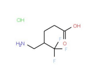 4-(aminomethyl)-5,5,5-trifluoropentanoic acid hydrochloride - chemical structure image