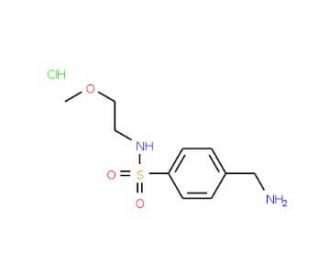 4-(aminomethyl)-N-(2-methoxyethyl)benzene-1-sulfonamide hydrochloride - chemical structure image