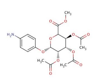 4-Aminophenyl 2,3,4-Tri-O-acetyl-&beta;-D-glucuronide Methyl Ester (CAS 25218-22-8) - chemical structure image