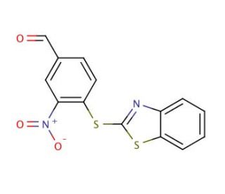 4-(Benzothiazol-2-ylsulfanyl)-3-nitro-benzaldehyde - chemical structure image