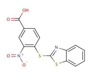4-(Benzothiazol-2-ylsulfanyl)-3-nitro-benzoic acid - chemical structure image