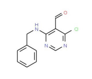 4-(Benzylamino)-6-chloro-5-pyrimidinecarbaldehyde (CAS 59311-82-9) - chemical structure image