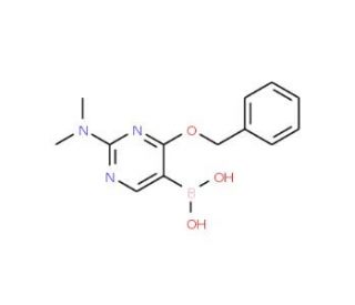 4-Benzyloxy-2-dimethylaminopyrimidine-5-boronic acid (CAS 205672-21-5) - chemical structure image