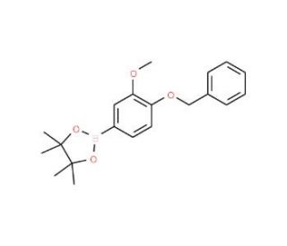 4-(Benzyloxy)-3-methoxyphenylboronic acid, pinacol ester (CAS 1000796-87-1) - chemical structure image