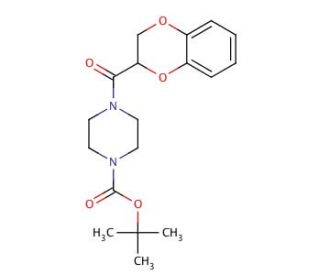 4-Boc-1-(1,4-benzodioxan-2-ylcarbonyl)piperazine (CAS 1076199-22-8) - chemical structure image