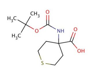 4-(Boc-amino)tetrahydrothiopyran-4-carboxylic acid (CAS 108329-81-3) - chemical structure image